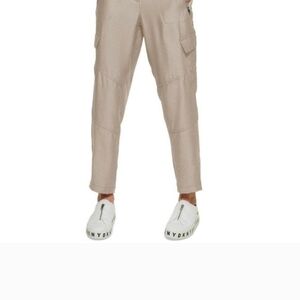 Donna Karan Women's Beige Silk Cargo Pants Sz 16
